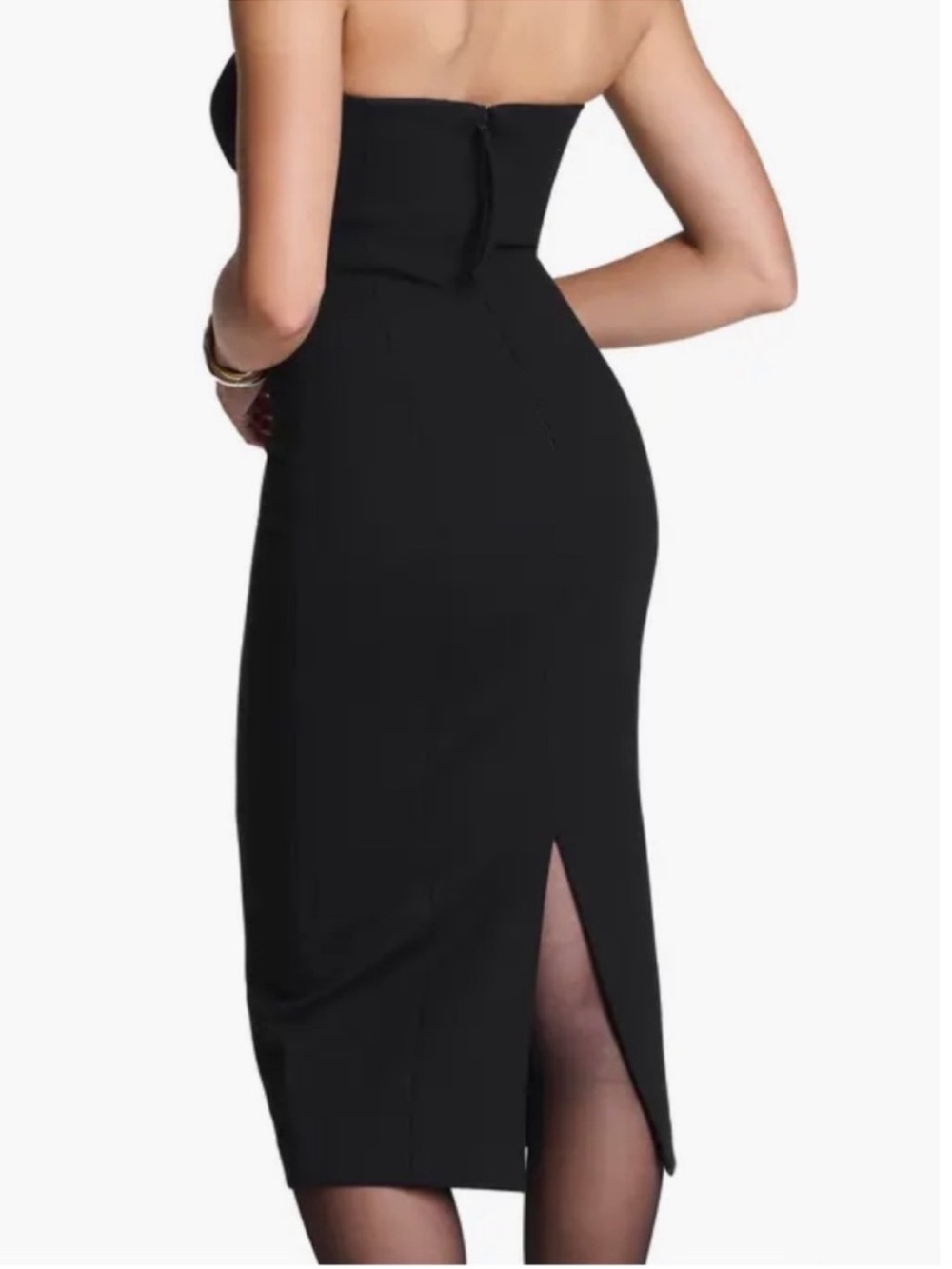 Spanx XSmall Regular Dress Strapless Ponte Midi Bustier in Classic Black NWT